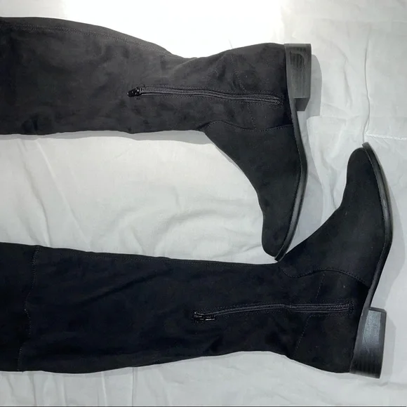 Women’s Over-the-Knee Boots - Black Suede