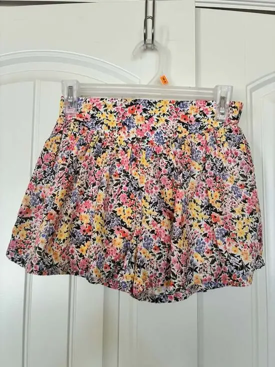 Old Navy Girls Floral Print Elastic Waist Ruffle Skort Size L 10-12