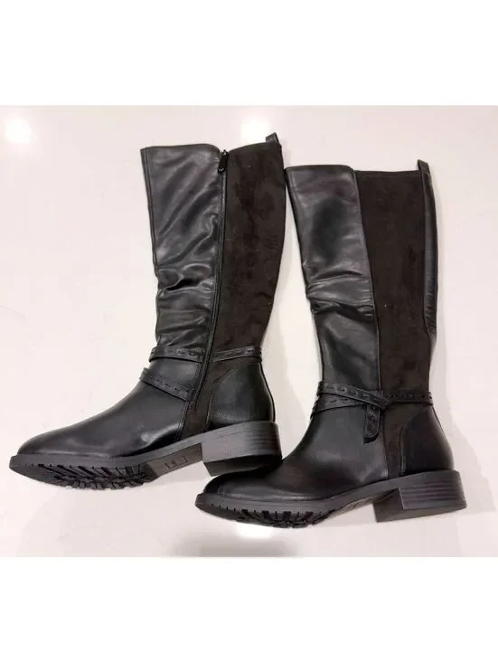 Style & Co Verityy Black Block Heel Boots Women Size 8