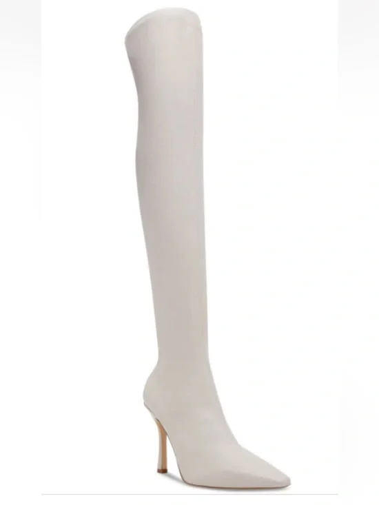 Women's Steve Madden Lorinda Over-the-Knee Pointed Toe Stiletto Boot in Bone 6