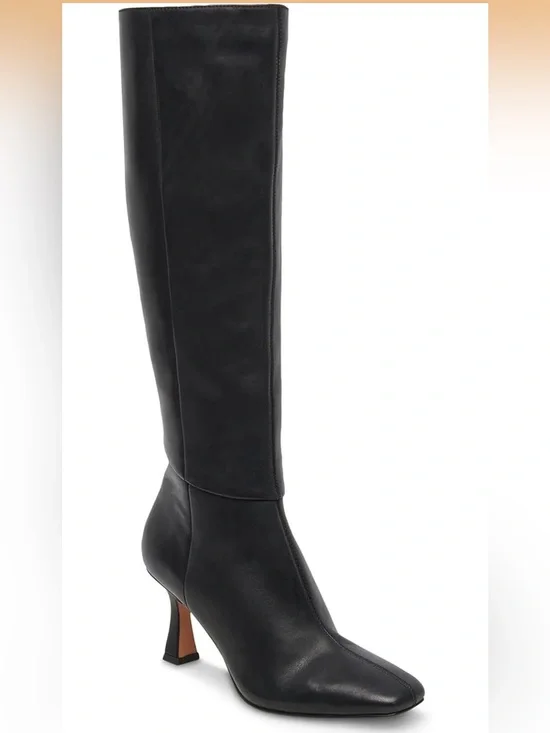 Vomira Women's Black Knee-High Leather Boot