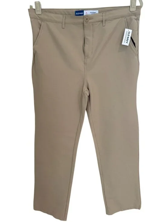 NWT Youth Old Navy Straight Quick-Dry Pants – Tan, Size 18 Plus