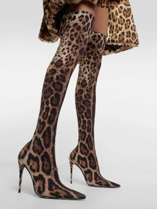 Dolce & Gabbana x Kim Kardashian Leopard Over The Knee Boots