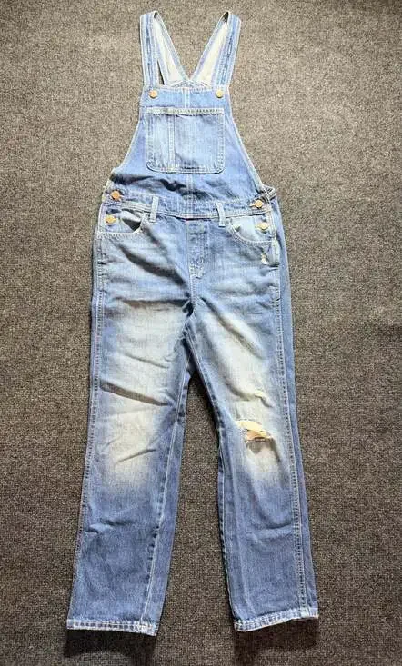 Old Navy Denim Overalls with Distressed Details Youth L(10-12)