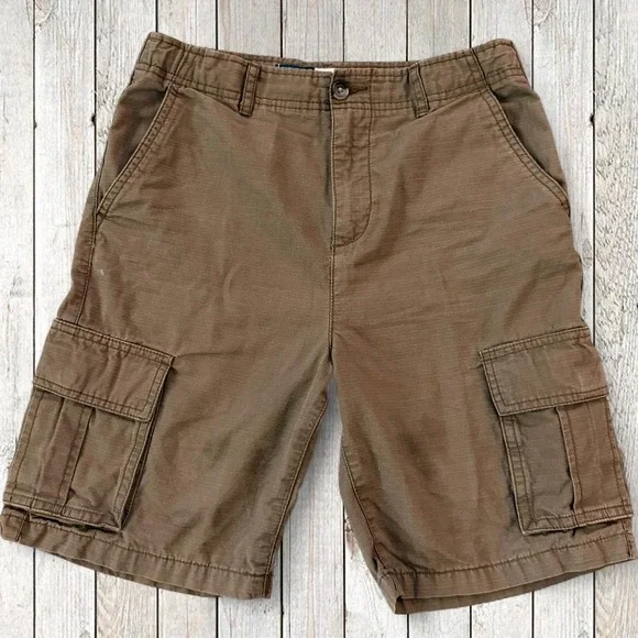 Old Navy Boys Brown Ripstop Cargo Shorts Size 14 Utility Y2K