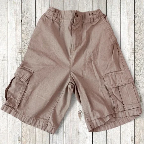 Old Navy Boys Khaki Ripstop Cargo Shorts Size 14 Y2K Utility