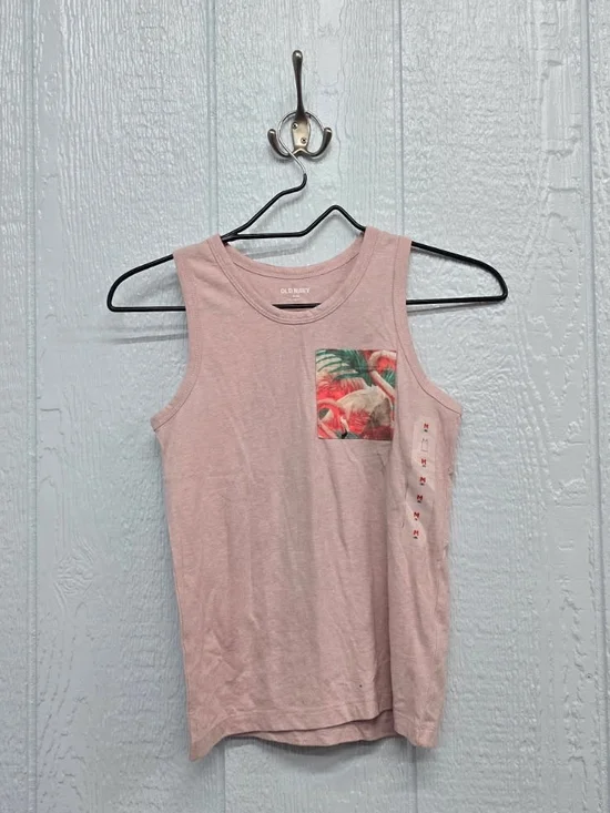 Old Navy Kids Medium Pink Tropical Pocket Tank