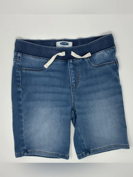 Old Navy Blue Denim-Look Knit Waist Shorts size 10-12