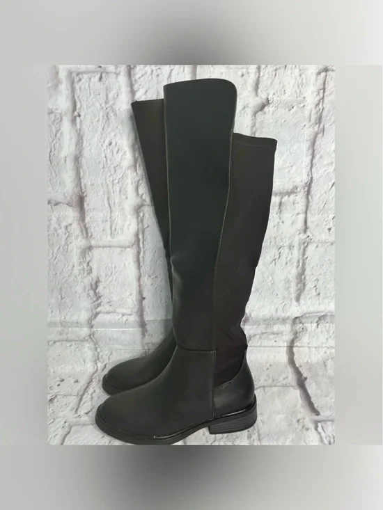A new day Hope black faux leather Knee-High Women's Boots new size 7.5