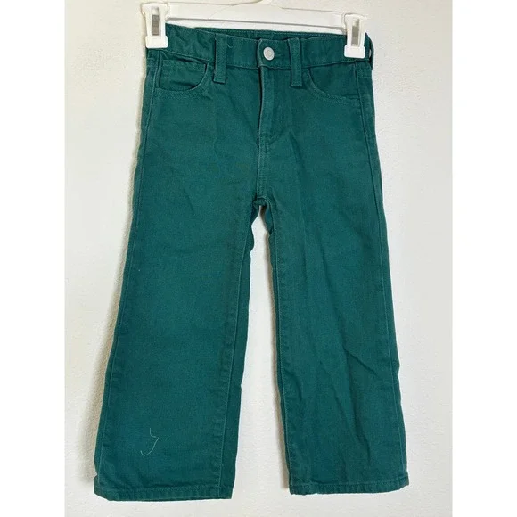 Old Navy Girls Teal Green High Rise Baggy Wide Leg Built-In Tough Jeans Size 5