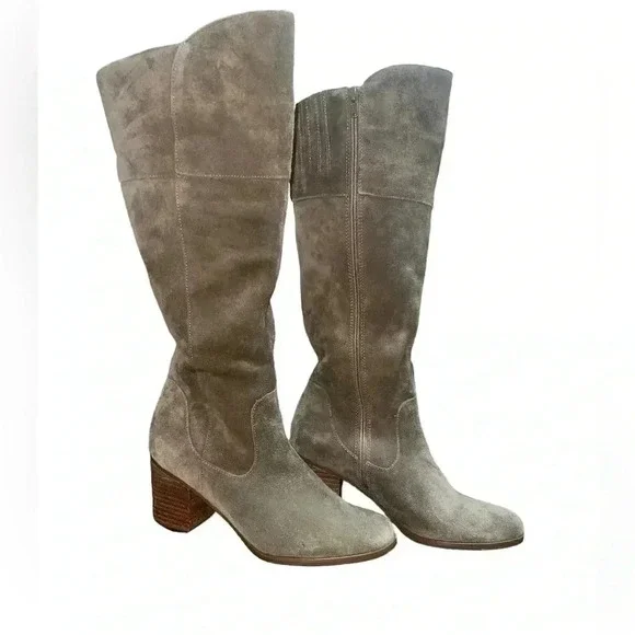 Vintage Crown Unicorn over the knee heeled suede‎ boots  women’s Sz 9.5