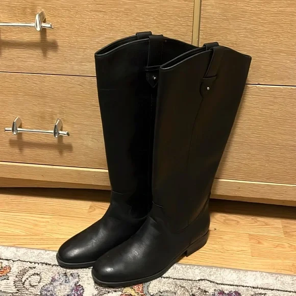 FRYE AND CO. Black Tall Leather Riding Boots