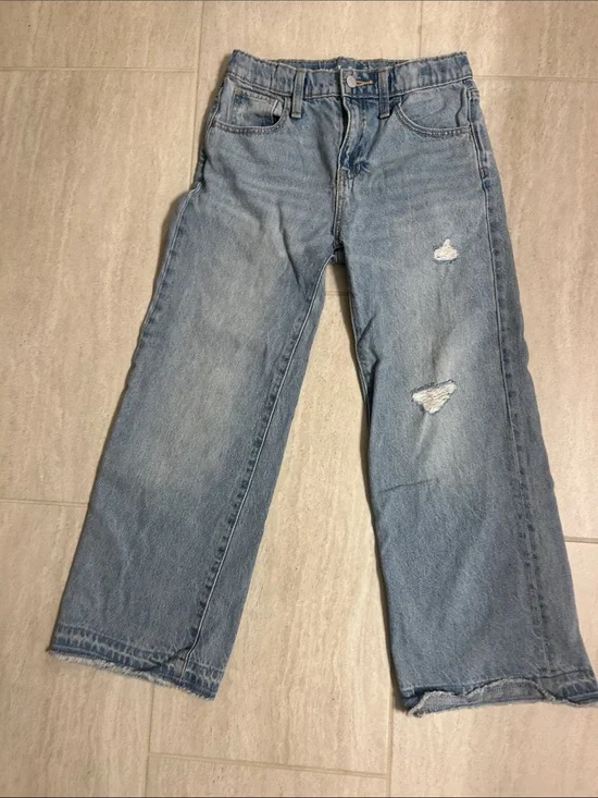 Old Navy Light Blue Kids Distressed Straight Jeans