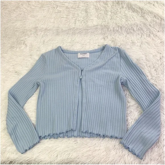 Old Navy Light‎ Blue long sleeve Ribbed Cardigan V neck