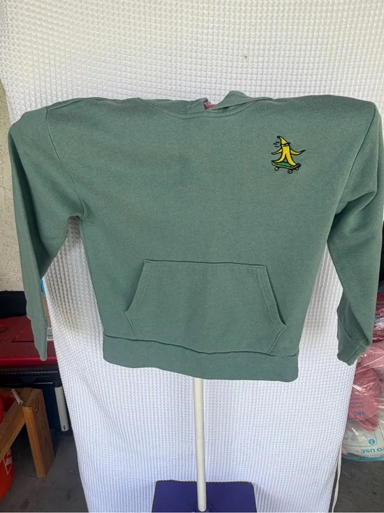 Old Navy Green Crewneck Hoodie with Skate Banana Patch