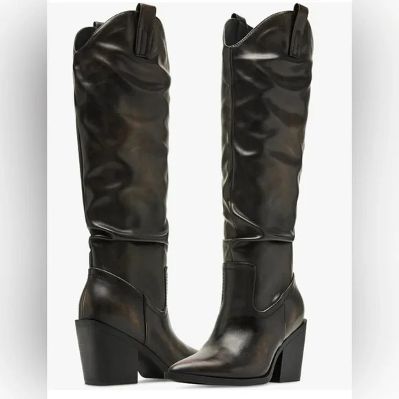 NWOT Madden Girl Alabama Cowgirl Boots Women's Dark Brown Size 5.5 M