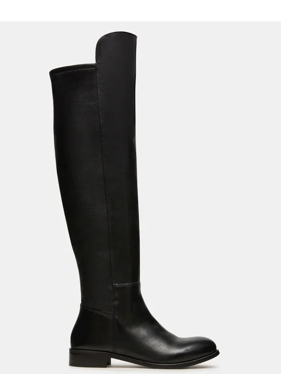 Steve Madden Black Over-the-Knee Leather Riding Boots
