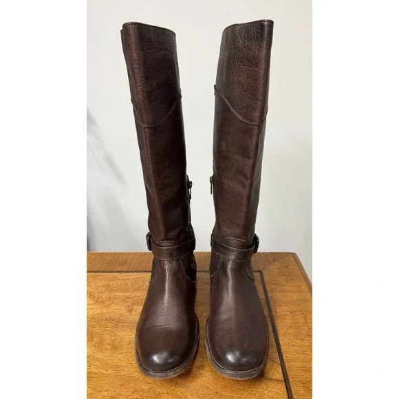 FRYE Women's 8 B Phillip Riding‎ EQUESTRIAN Leather Knee High Riding Boots