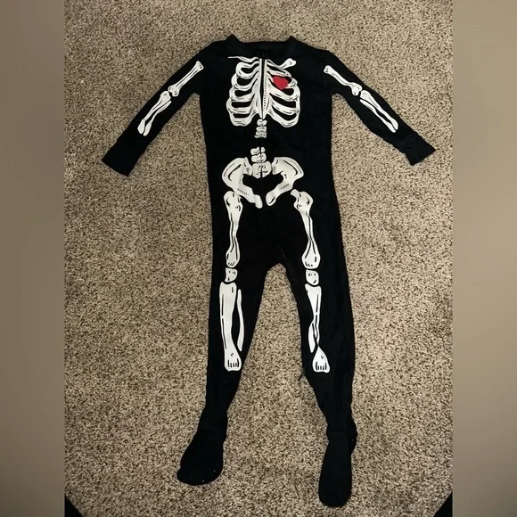 Old Navy Black Skeleton Kids Footie