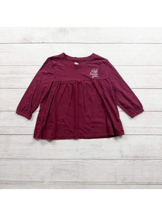 Old Navy Girls Maroon Long Sleeve Tunic Dress 