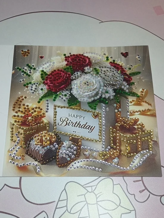 Happy Birthday Floral Keepsake Card Handmade