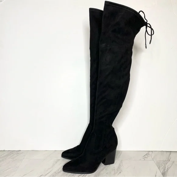 New! Marc Fisher Okun Black Pointy Toe Over the Knee Boot 8M