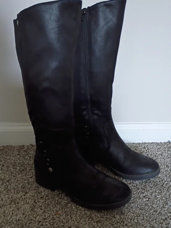 BareTraps Black Over-the-Knee Zip Riding Boots