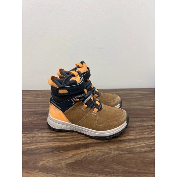 Quechua Decathlon Kids SH100 Warm Leather Snow Boots Brown Orange US 10C 8544121