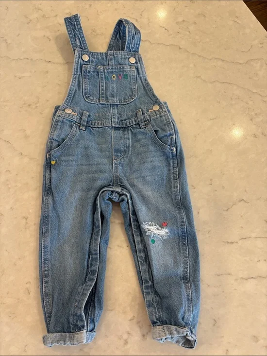 Old Navy Slouchy Embroidered overalls