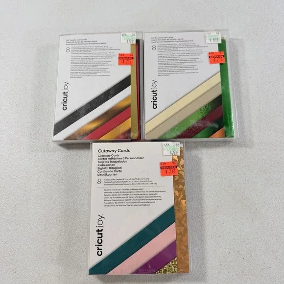 Cricut Joy Foil Transfer Insert Cards 24 Cards Lot Of 3 Packs 4.25