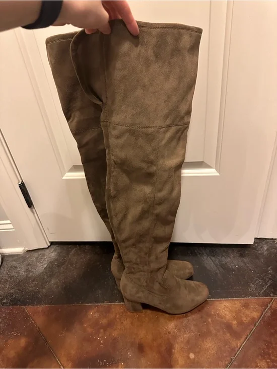 Over-the-Knee Suede Boots in Brown - Women