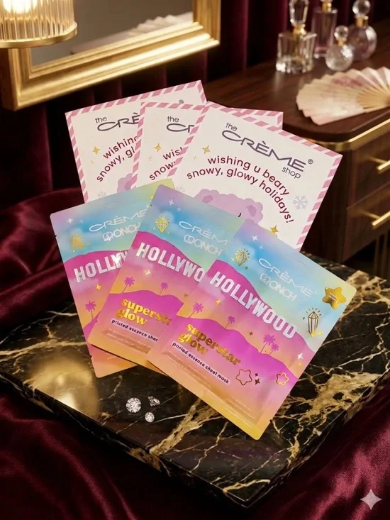 6 Bundle Crème Shop Hollywood Superstar Glow Pink & Blue Face Masks - Crème Shop