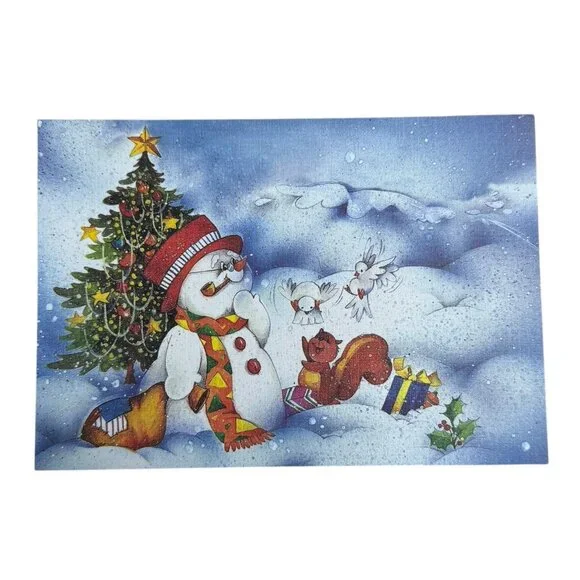AHAF Exclusive Collection‎ Greeting Christmas Card Snowmen Squirrel USA Envelope
