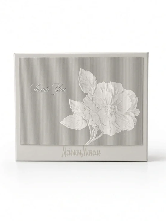 Neiman Marcus “Thank You” Cards 14 Notecards & Envelopes Floral Gray NEW