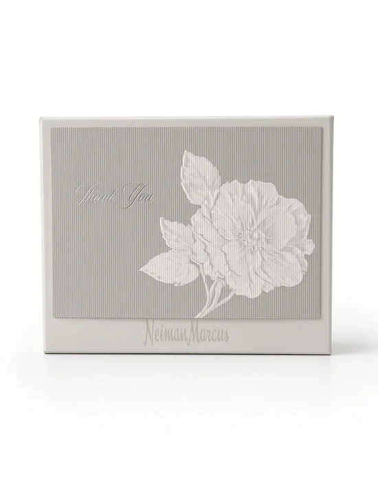Neiman Marcus “Thank You” Cards 14 Notecards & Envelopes Floral Gray NEW