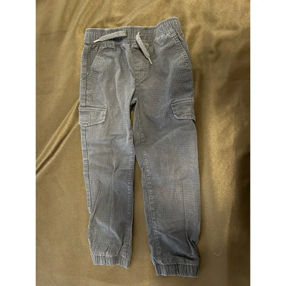 Old Navy Boys Navy Blue Ripstop Cargo Jogger Pants Size S 6-7 Drawstring Elastic