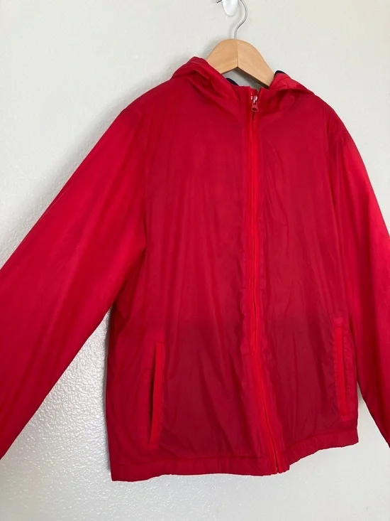 NWT Old Navy Kids Fleece Lined Water Resistant Hooded Jacket in Robbie Red sz L