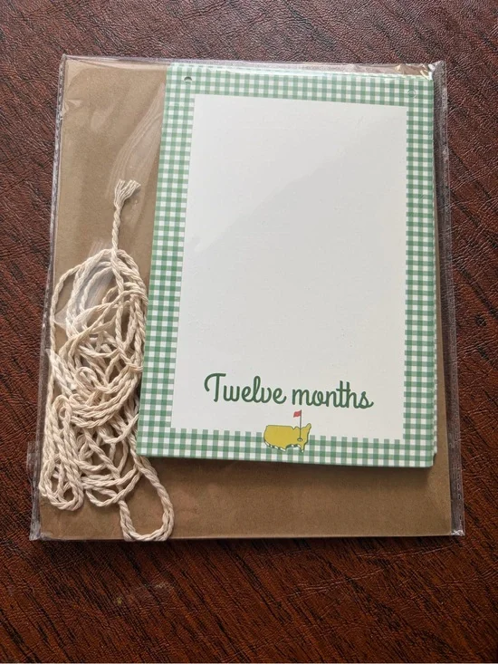 Twelve Months Green Gingham Milestone Cards - Home Party Supplies