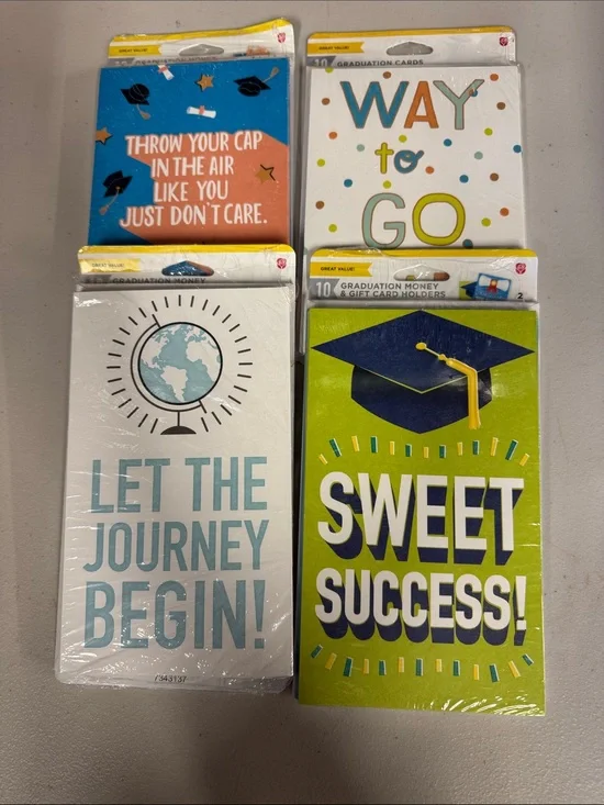 Graduation Card Pack - Green, Blue, White & Teal Assortment