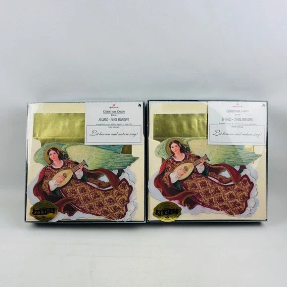 Hallmark Christmas Angel Chorus‎ Lute Robert Haas 39 Cards 42 Foil Envelopes
