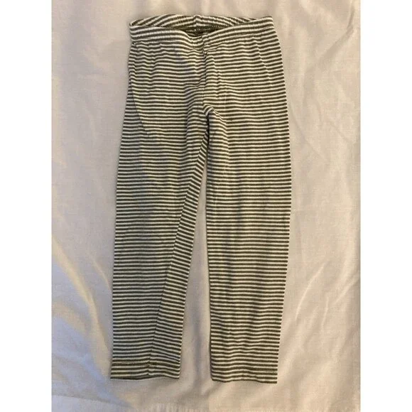 4T Old Navy girl clothes - 1 piece pants | green and white striped theme