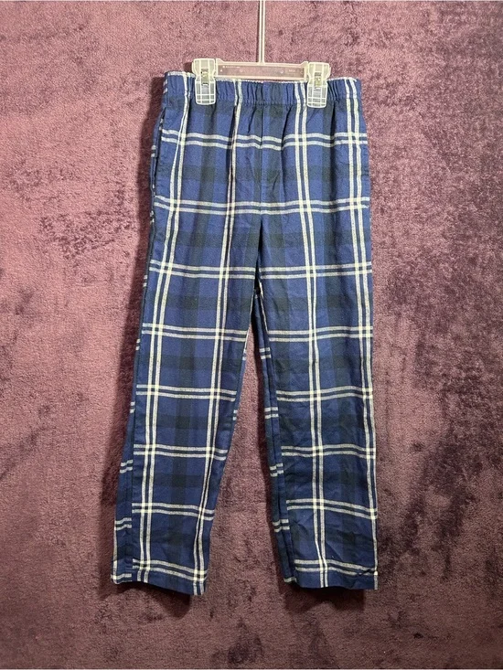 Old Navy Blue and White Plaid Kids Pajama Bottoms