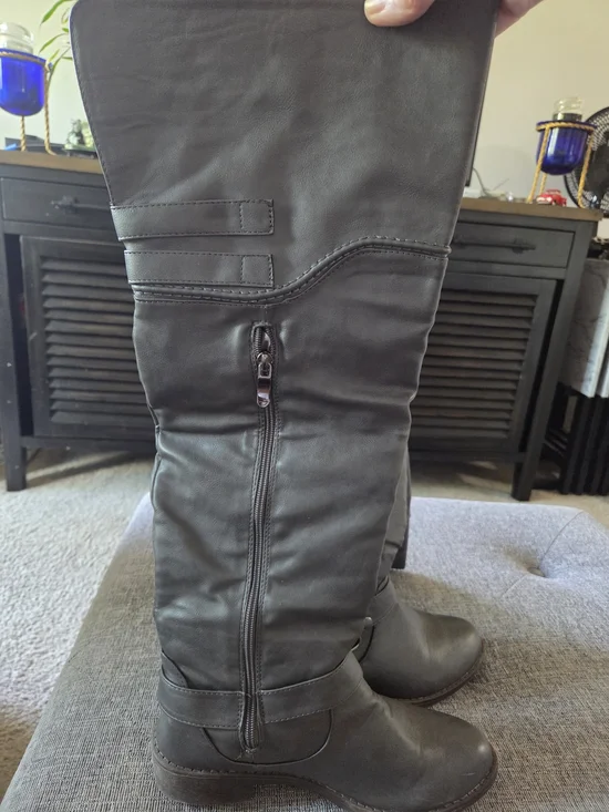 Machi Lily-5 Womens Gray Over-the-Knee Boots Size 7.5