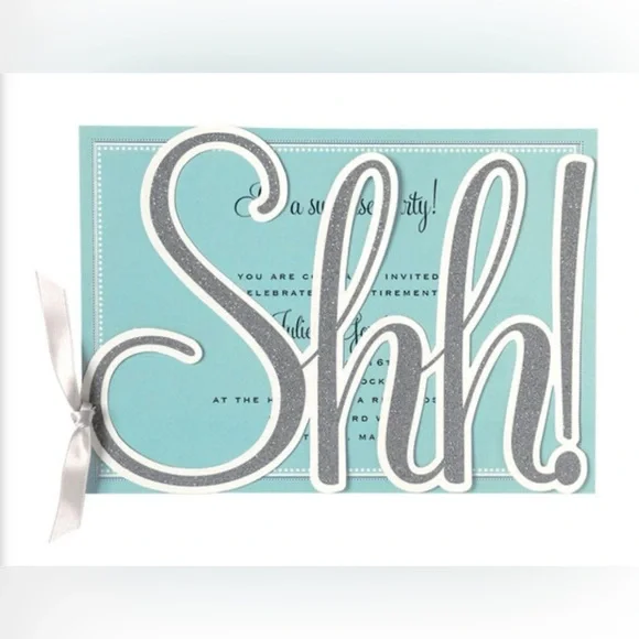 Anna Griffin Lot of 3 Packs-Shh! Glitter Accent Teal Party Invitations 30 total