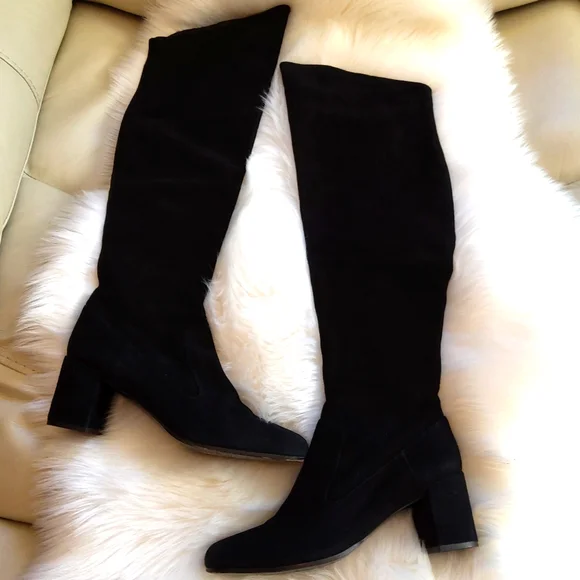 Vince suede black over the knee boots