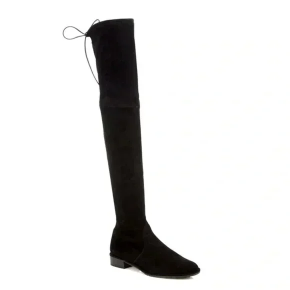 Stuart Weitzman Black Lowland Suede Thigh High Boots size 5