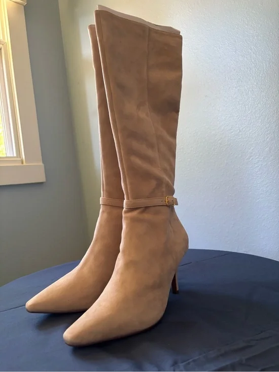 Linea Paolo Tan Over-the-Knee Pointed-Toe Stiletto Boots NEW IN BOX!
