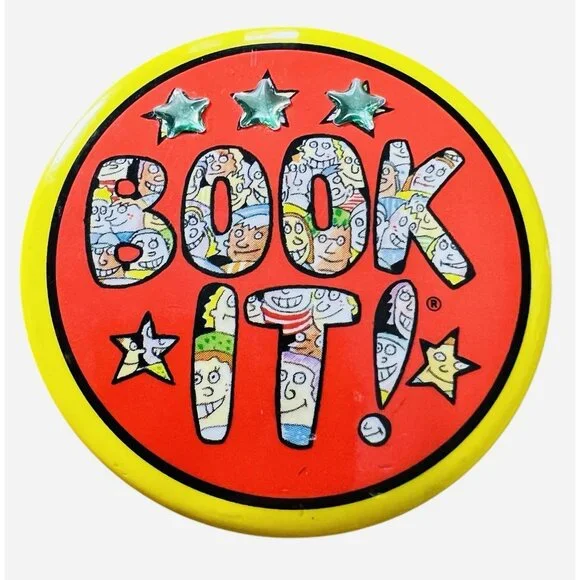 Book‎ It! Pinback Button Pin Pizza Hut 1992 Vintage 3