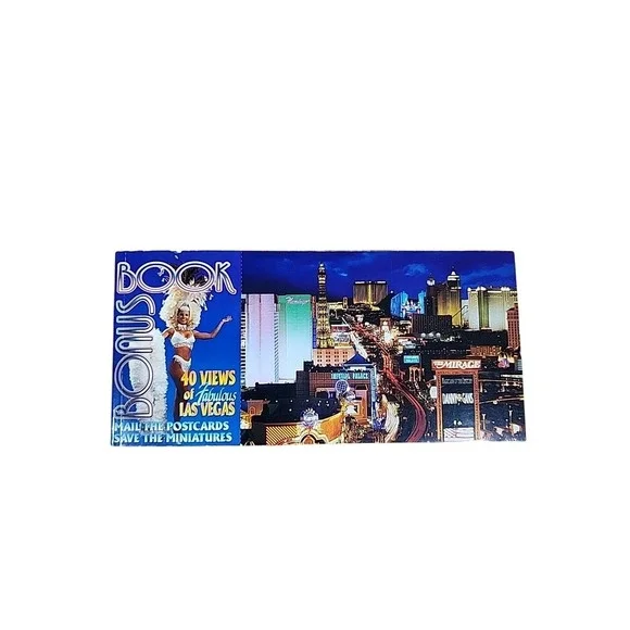 Las Vegas New York‎ Postcard Book Bonus 40 Views City Skyline Souvenir