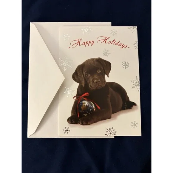Seasons Greetings Card with White Envelope | Dog design | By Amnesty Intl